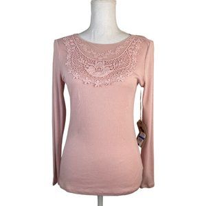 True Craft Girls October Youth Pink Lace Embroidered Top XL
